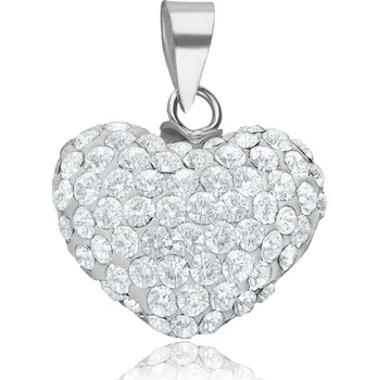 Přívěsek STŘÍBRNÝ PŘÍVĚSEK SRDÍČKO SWAROVSKI ELEMENTS 16