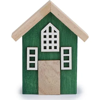 Vánoce Dekorace celodřevěný domeček - 4 zelená