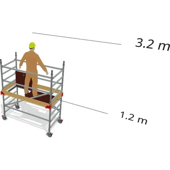 Lešení Hliníkové lešení Klimatek - výška 3,2 m - 1,8 m x 0,85 m (d/š)