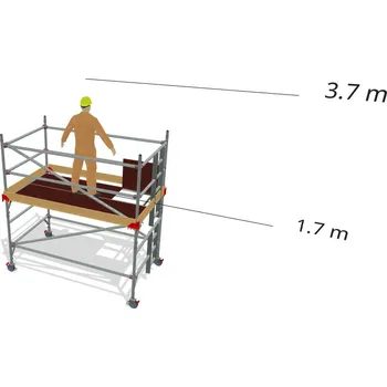 Lešení Hliníkové lešení Klasiko - výška 3,7 m - 2,5 m x 1,45 m (d/š)