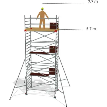 Lešení Hliníkové lešení Klimatek - výška 7,7 m - 2,5 m x 1,45 m (d/š)