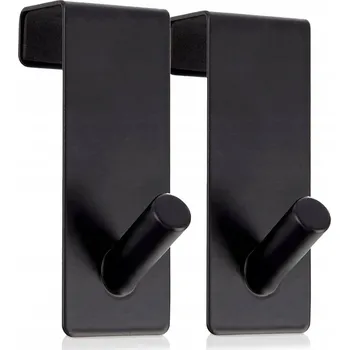 Věšák Věšák na dveře kovový černý 3x5x8 cm 2 ks