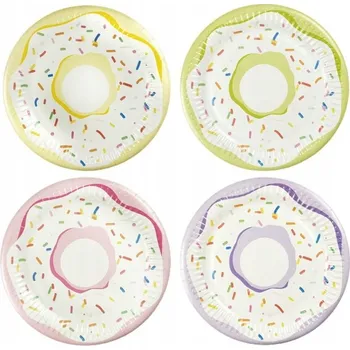 Talíř Papírové talíře s potiskem donutů, 8 ks