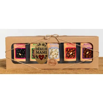 Dárková krabička Dárková sada sladkých mandlí mix 5ks děkuji mami (Dárková sada sladkých mandlí mix 5ks děkuji mami)