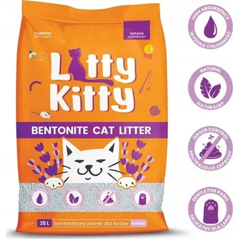 Podestýlka pro kočku LITTY KITTY Levandulové Bentonitové Stelivo stelivo pro kočky 25L