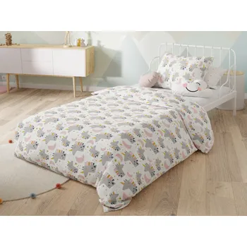 Povlečení Bavlněné povlečení do postýlky JEDNOROŽEC A MĚSÍC bílé, polštář 45 x 65 cm, peřinka 90 x 135 cm, gramáž 135 g/m2