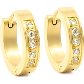 Náušnice BRUNOshop.cz Náušnice kroužky s kamínky 1,6 cm GOLD