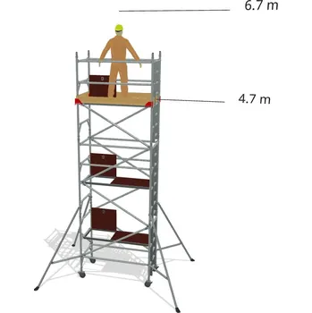 Lešení Hliníkové lešení Klasiko - výška 6,7 m - 1,8 m x 0,85 m (d/š)