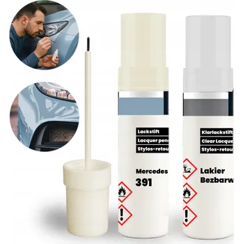 barva a nátěr na dřevo Opravná sada MERCEDES 391 2v1: Základní lak + Bezbarvý lak s štětečkem