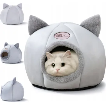 Pelíšek pro psa BUDA pro PRO KOČKY, Bouda Pelíšek pro PSA, Plyšový POTAH Zateplený na Zimu