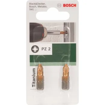 Bit BOSCH Šroubovací bity Titanium 25mm PZ2 - 2ks
