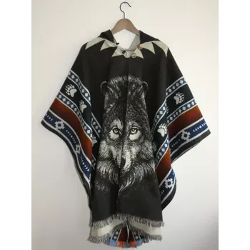 Dámské pončo Pončo (lamí vlna, Ekvádor, vlk V)