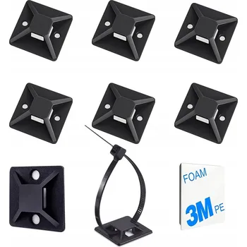 kabelová chránička 10 x ORGANIZÉR DRŽÁK NA KABELY NA STAHOVACÍ PÁSKY 3M