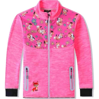 Dívčí mikina DÍVČÍ FLEECOVÁ MIKINA S OBRÁZKOVÝM SOFTSHELLEM BM5611 RŮŽOVÁ Velikost: 98, Barva: Růžová
