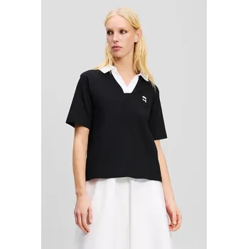 Bavlněné tričko Karl Lagerfeld IKON černá barva, A2W17111 99X, vel. S