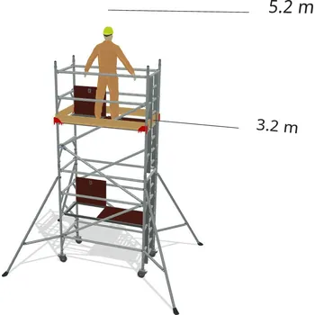 Lešení Hliníkové lešení Klasiko - výška 5,2 m - 1,8 m x 0,85 m (d/š)