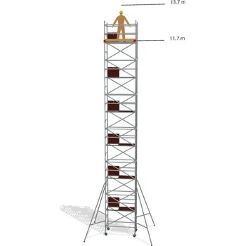 Lešení Hliníkové lešení Klasiko - výška 13,7 m - 1,8 m x 0,85 m (d/š)