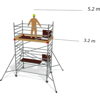 Lešení Hliníkové lešení Klimatek - výška 5,2 m - 2,5 m x 1,45 m (d/š)