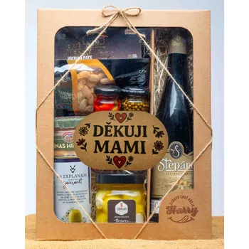 Dárková krabička VELKÁ DÁRKOVÁ SADA s Červeným vínem děkuji mami (VELKÁ DÁRKOVÁ SADA s Červeným vínem děkuji mami)