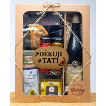 Dárková krabička VELKÁ DÁRKOVÁ SADA s Červeným vínem děkuji tati (VELKÁ DÁRKOVÁ SADA s Červeným vínem děkuji tati)