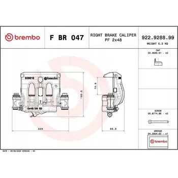 Brzdový třmen Brzdový třmen Brembo F BR 047