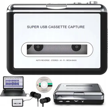 PŘEHRÁVAČ KAZET, KAZETOVÝ, PŘENOSNÝ RETRO KONVERTOR + SLUCHÁTKA