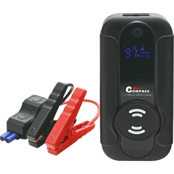Elektronika Compass Powerbanka s funkcí JUMP STARTER 8.000mAh 1000A s Qi bezdrátovým nabíjením, černá