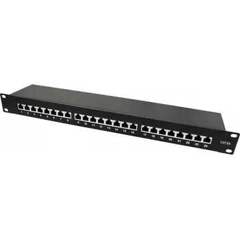 Patch panel VALUE Patch panel RACK kat. 6A 19" 24 portů stíněný černý