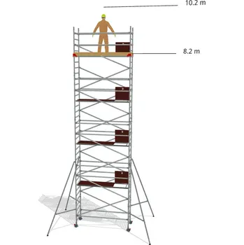 Lešení Hliníkové lešení Klimatek - výška 10,2 m - 2,5 m x 0,85 m (d/š)