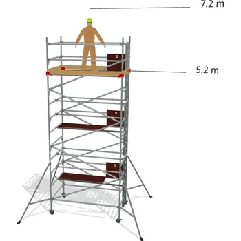 Lešení Hliníkové lešení Klasiko - výška 7,2 m - 2,5 m x 1,45 m (d/š)