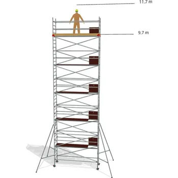 Lešení Hliníkové lešení Klimatek - výška 11,7 m - 3,2 m x 0,85 m (d/š)