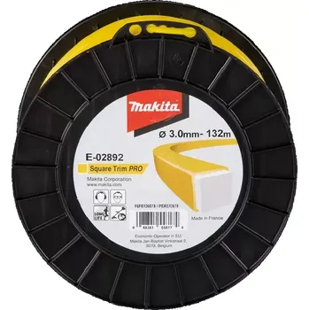 Struna do sekačky E-02892 Struna nylonová Pro 3,0mm, 132m, žlutá, hranatá Makita