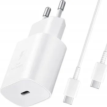 Síťová nabíječka Samsung USB typ C EP-TA800 a kabel 1,8 m USB-C, bílá