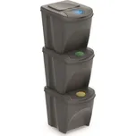 Sada 3x25L SORTIBOX košů samolepky šedý kámen