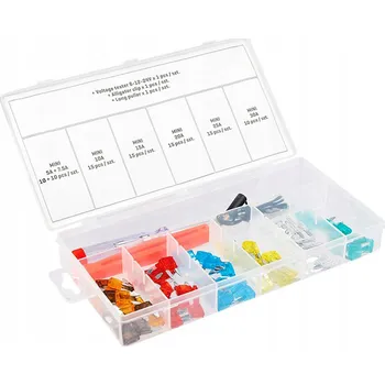 Autopojistky SADA MINI POJISTEK + DRŽÁK + ZKOUŠEČKA 92 KS