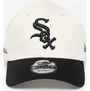 Kšiltovka Kšiltovka New Era Chicago White Sox 9FORTY Side Script Adjustable Cap Ivory/ Black Universal