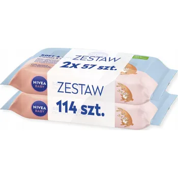 Dětská kosmetika NIVEA BABY SOFT & CREAM Vlhčené Vlhčené ubrousky pro děti 2 x 57 ks