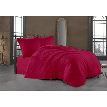 Povlečení Brotex Francouzské povlečení saténové jahodové 200 x 200, 70 x 90 cm zipový uzávěr