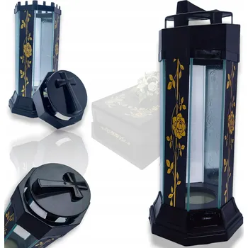 Svíčka Hřbitovní Svíčka Kaplička skleněná Lampion ZDOBENÝ OSMIHRAN