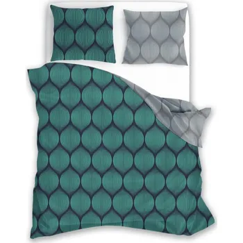 Povlečení Povlečení 160x200 Pure geometrie zelená šedá Faro