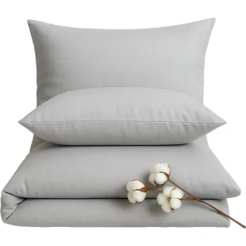 Povlečení POVLEČENÍ ŠEDÉ STŘÍBRNÉ SVĚTLÉ JEDNOBAREVNÉ 220X200 MATNÉ HLADKÉ bavlněné