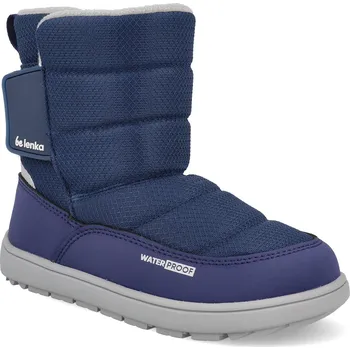 Dívčí zimní obuv Barefoot dětské sněhule Be Lenka - Ailo Dark blue Velikost: 35