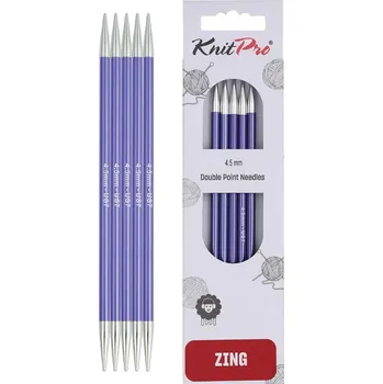 Jehlice KnitPro ponožkové jehlice ZING 15 cm / 4,5 mm