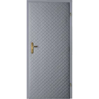 Standom Koženkové čalounění dveří 5 x 5 105 x 210 cm, vzor Karo T3 světle šedá