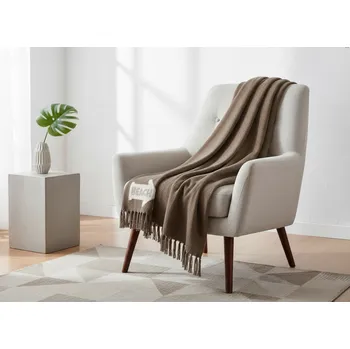 deka Bavlněný pléd ARCACHON BEACH taupe 125x150 cm France