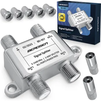 Anténní zesilovač Pasivní anténní rozbočovač 3-vstupový 5–2400 MHz Berdsen BD-957