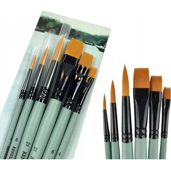 Umělecký štětec Sada štětců 6 ks Ploché kulaté Renesans syntetické malířské štětce
