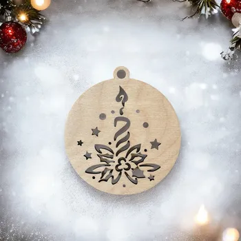 Vánoční dekorace Vánoční ozdoba svícen Barva: Přírodní, Velikost: 8 cm