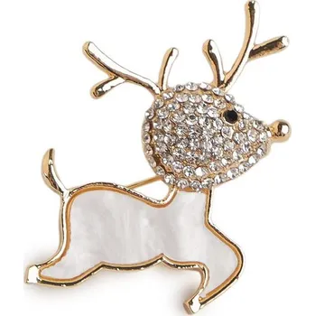 Brož Brož s broušenými kamínky sob - 3 růžové zlato perleť