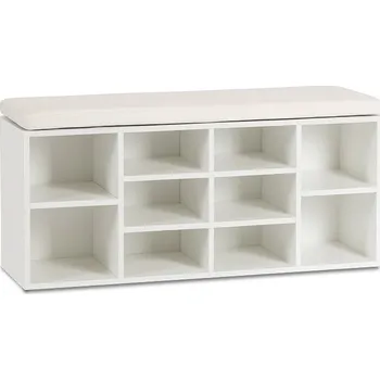 Botník Botník s Místem k Sezení Lavice 104cm do Předsíně Bílý AXEL